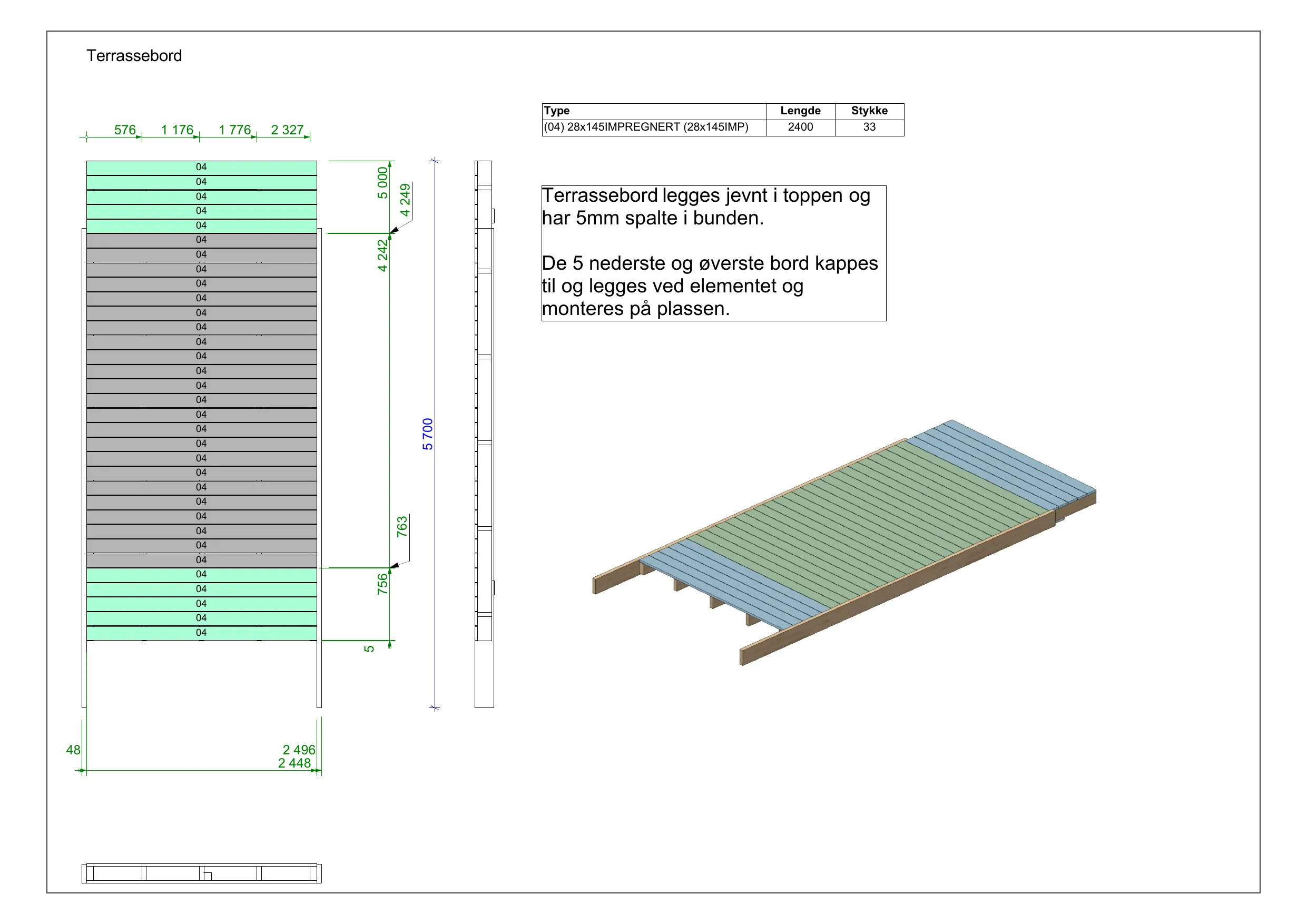 Arbeidstegning FB-MID-01, Midt — terrassebord