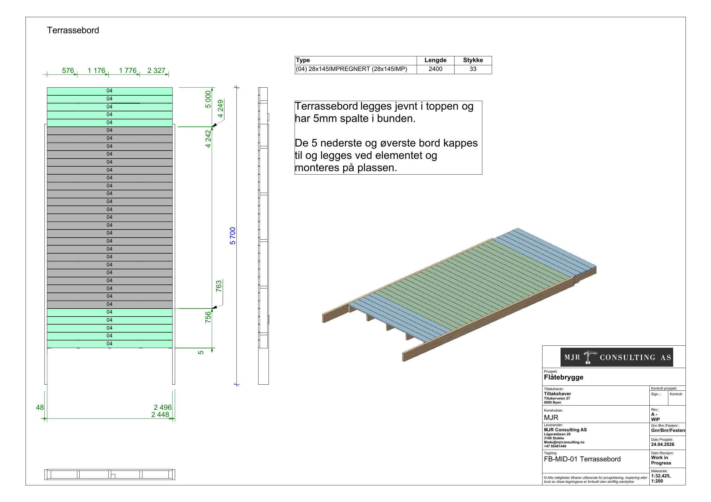 Arbeidstegning FB-MID-01, Midt — terrassebord